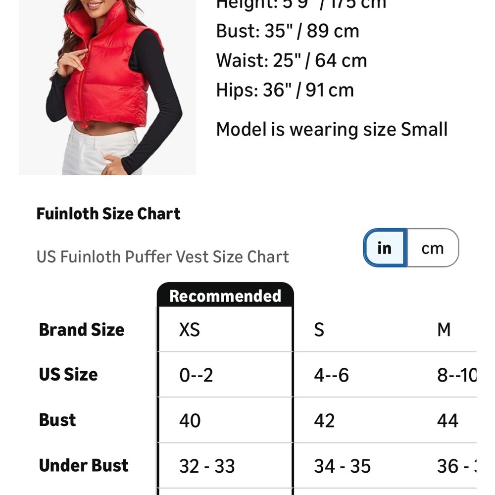 Red Puffer Vest - Picture 4 of 6